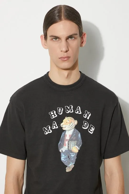 Human Made cotton t-shirt Graphic men’s black color with a print HM27TE015