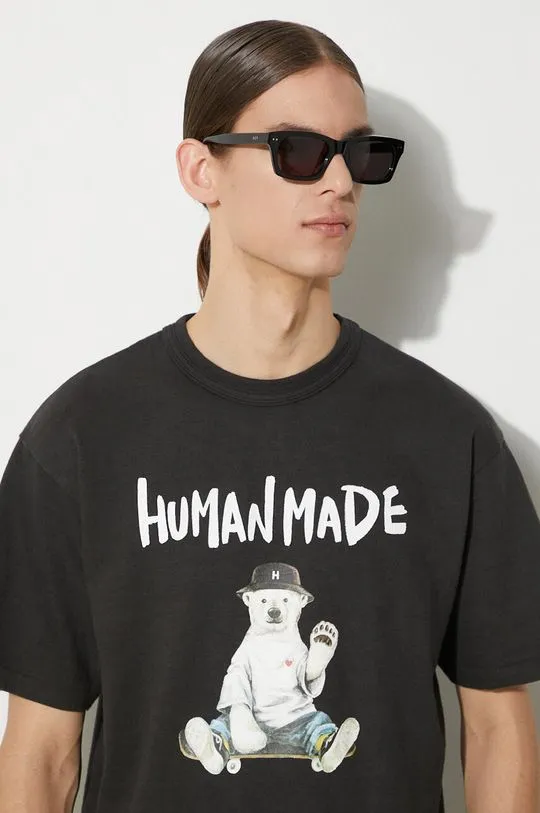 Human Made cotton t-shirt Graphic men’s black color with a print HM27TE016