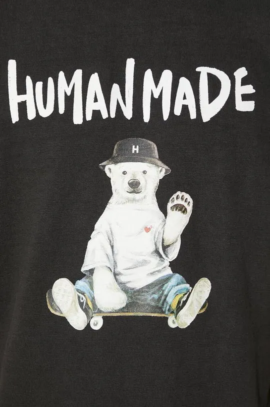 Human Made cotton t-shirt Graphic men’s black color with a print HM27TE016