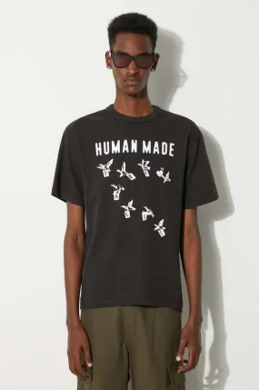 Human Made cotton t-shirt Graphic men’s black color with a print HM27TE017