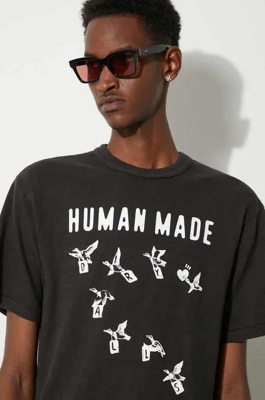 Human Made cotton t-shirt Graphic men’s black color with a print HM27TE017