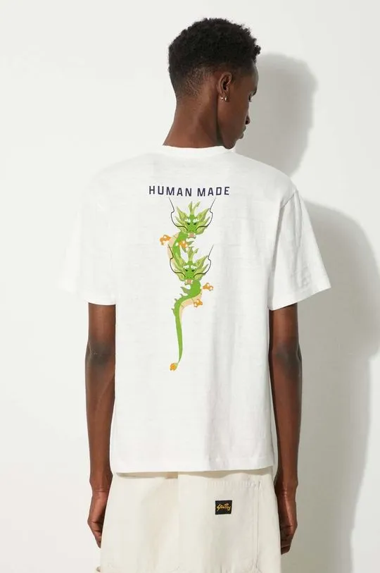 Human Made cotton t-shirt Graphic men’s white color with a print HM27TE012