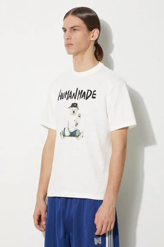 Human Made cotton t-shirt Graphic men’s white color with a print HM27TE016