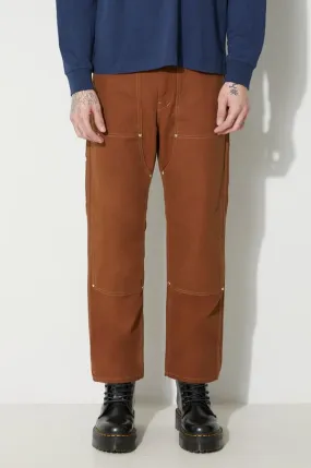 Human Made cotton trousers Duck Painter brown color HM26PT012