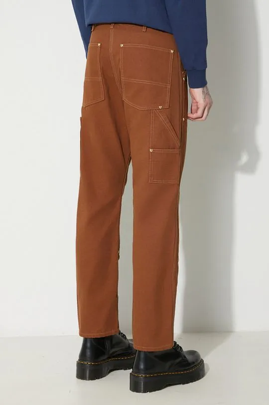 Human Made cotton trousers Duck Painter brown color HM26PT012