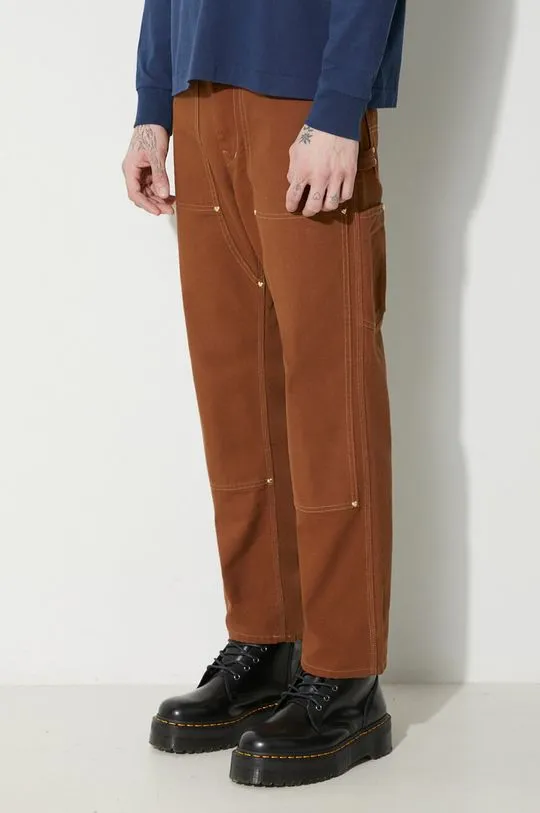 Human Made cotton trousers Duck Painter brown color HM26PT012