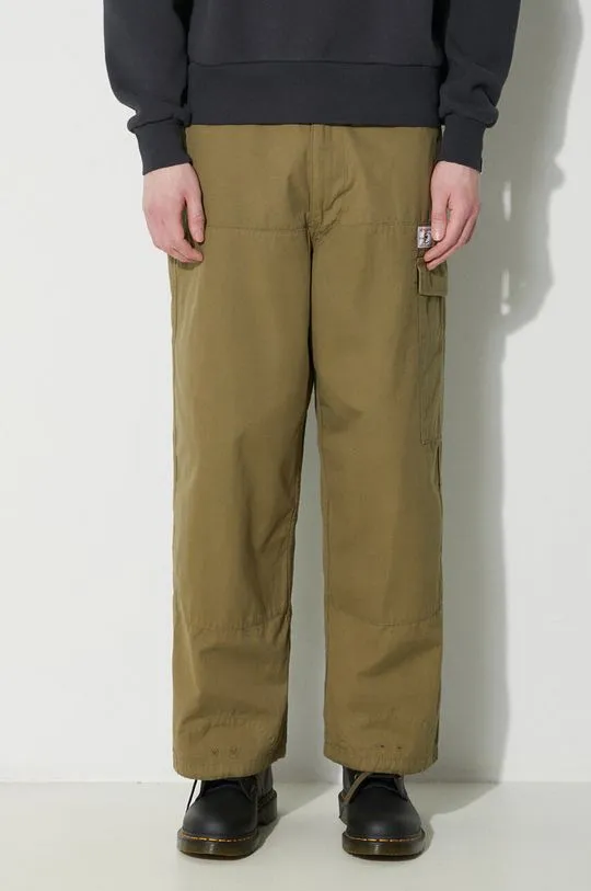 Human Made cotton trousers Military Easy green color HM26PT014