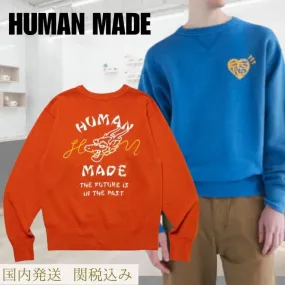 HUMAN MADE  |Crew Neck Unisex Street Style Plain Cotton Logo Sweatshirts