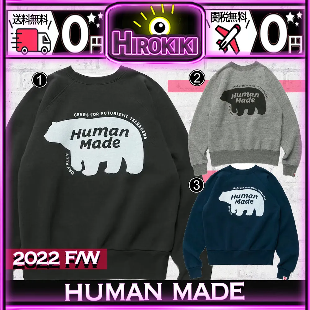 HUMAN MADE  |Unisex Street Style Collaboration Logo Sweatshirts