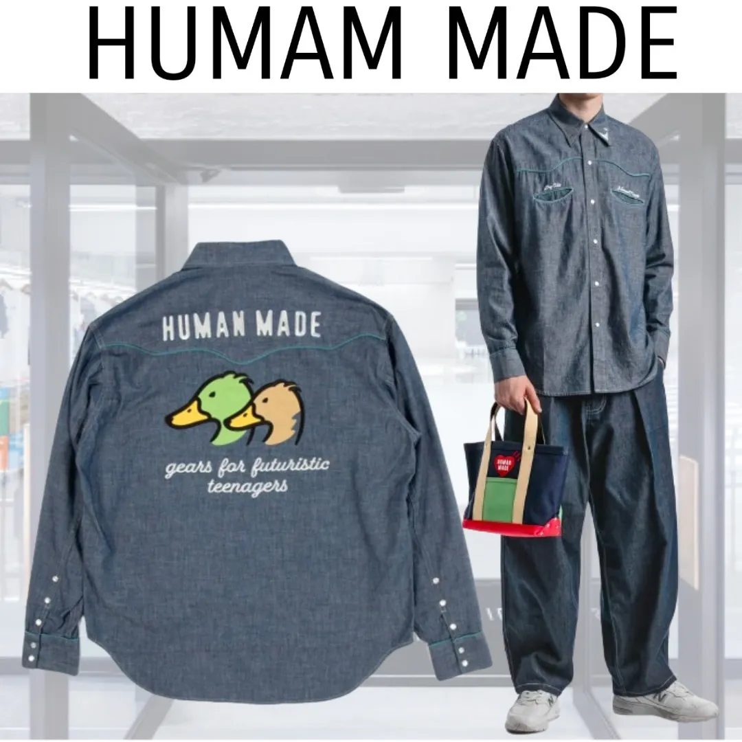 HUMAN MADE  |Unisex Street Style Long Sleeves Plain Other Animal Patterns