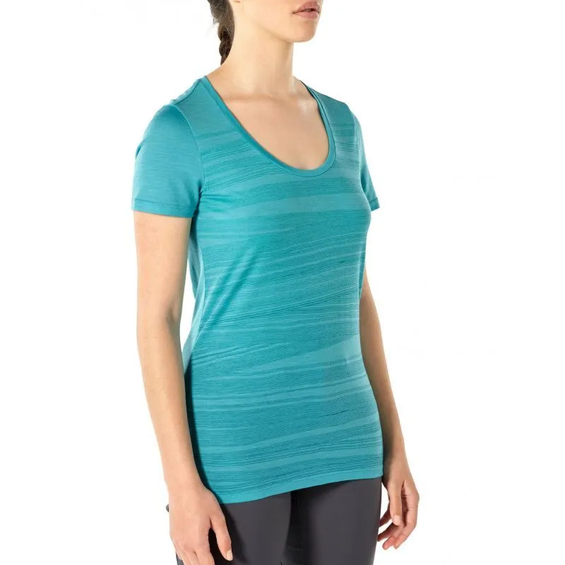 icebreaker  Tech Lite Short Sleeve Scoop 1000 Lines - Maglia merino - Donna