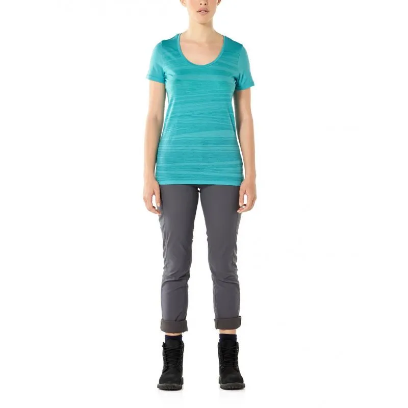 icebreaker  Tech Lite Short Sleeve Scoop 1000 Lines - Maglia merino - Donna