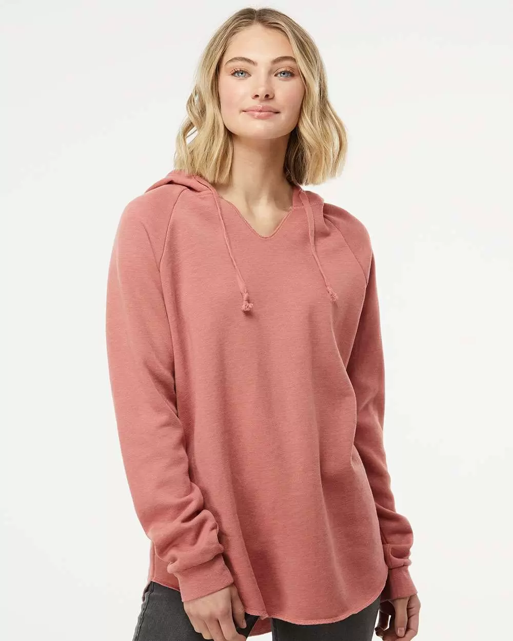 Independent Trading Co. PRM2500 Women's Lightweight California Wavewash Hooded Pullover Sweatshirt SKU: PRM2500