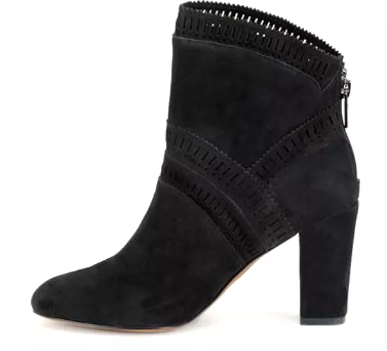 Isola Women's •Evoda• Suede Laser Cut Mid Bootie Black 8M