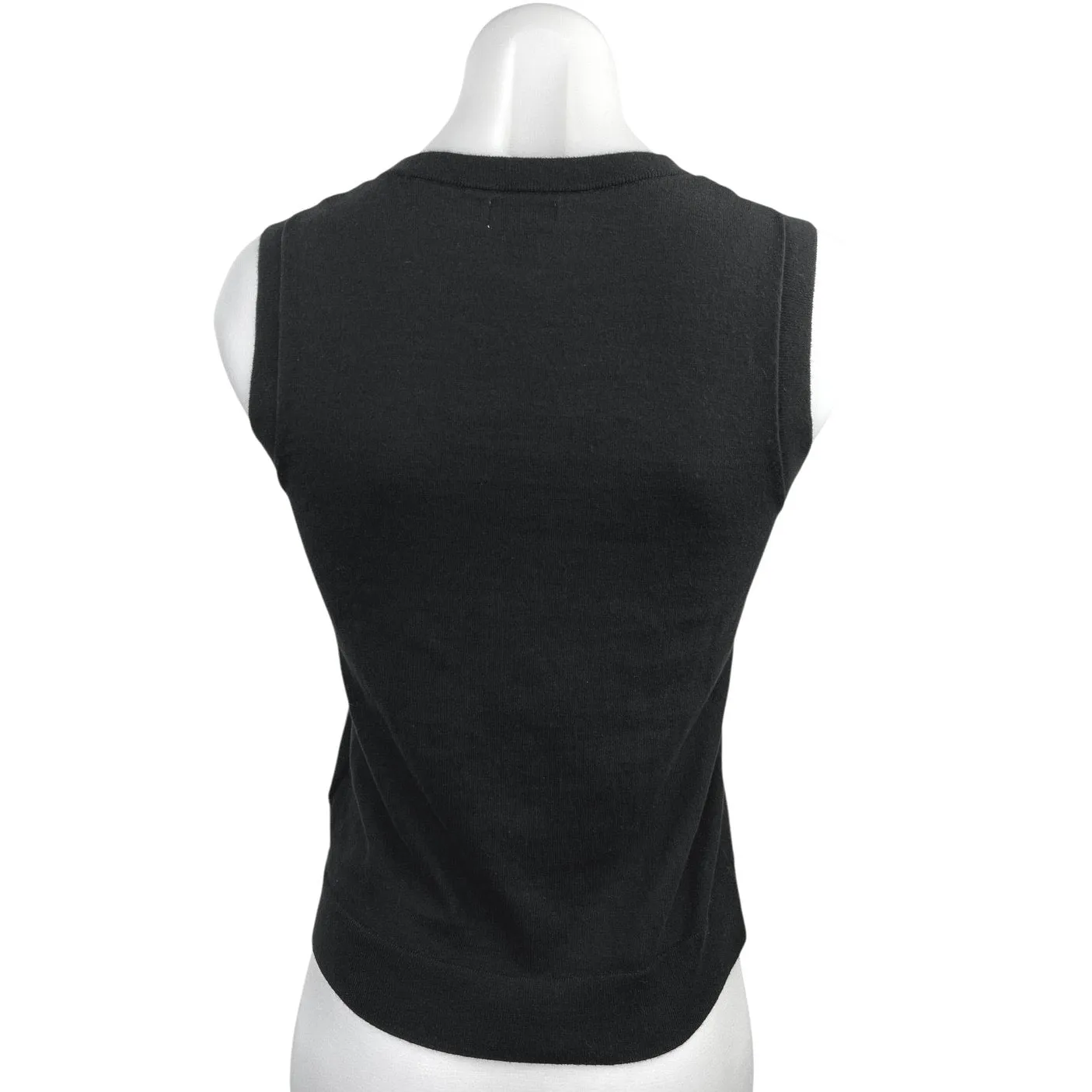 J.Crew Black Sleeveless Pullover Crew Neck Shell Sweater Vest Tank Top Sz XS