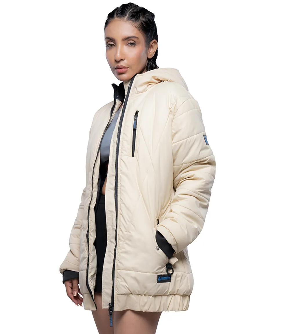 Julia Lightweight Cream Puffer Jacket For Women