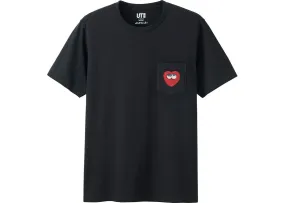 Kaws x Uniqlo Heart Pocket Tee (Asia Sizing) Black