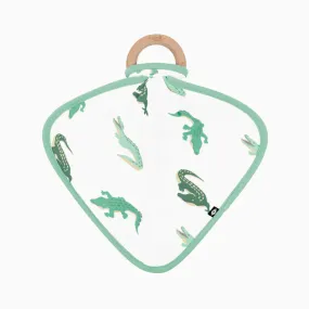 Kyte Baby Lovey with Removable Wooden Teething Ring in Crocodile