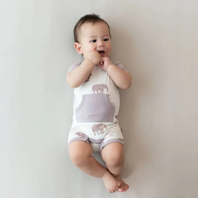 Kyte Baby Printed Shortall in Elephant