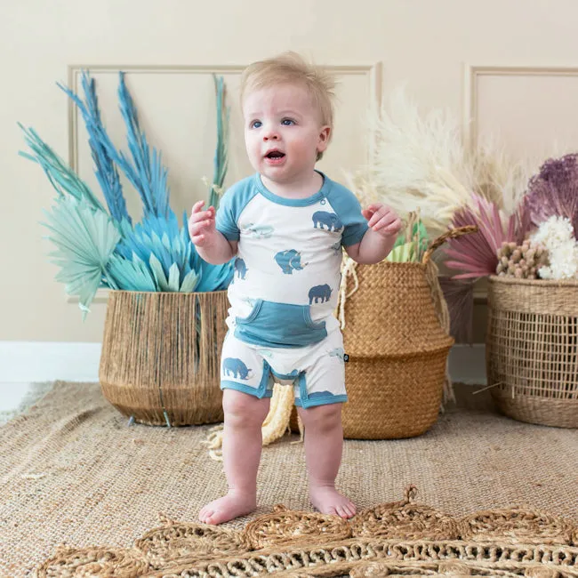 Kyte Baby Printed Shortall in Rhino