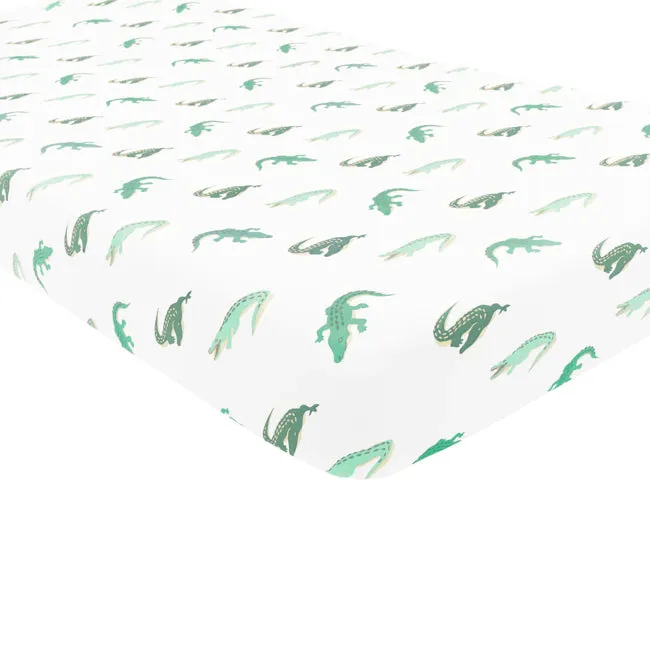 Kyte Baby Printed Twin Sheet in Crocodile