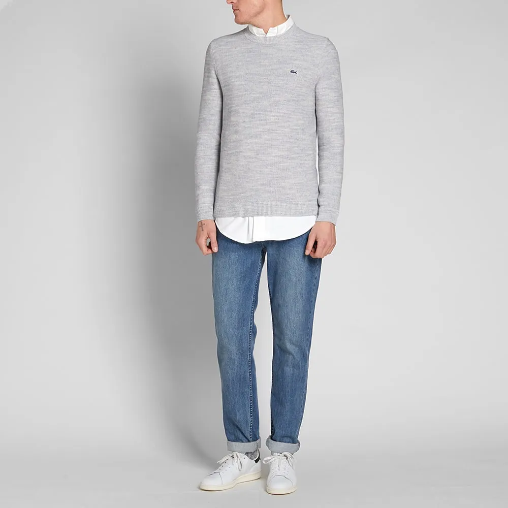 Lacoste Seed Stitch Crew KnitGrey Marl