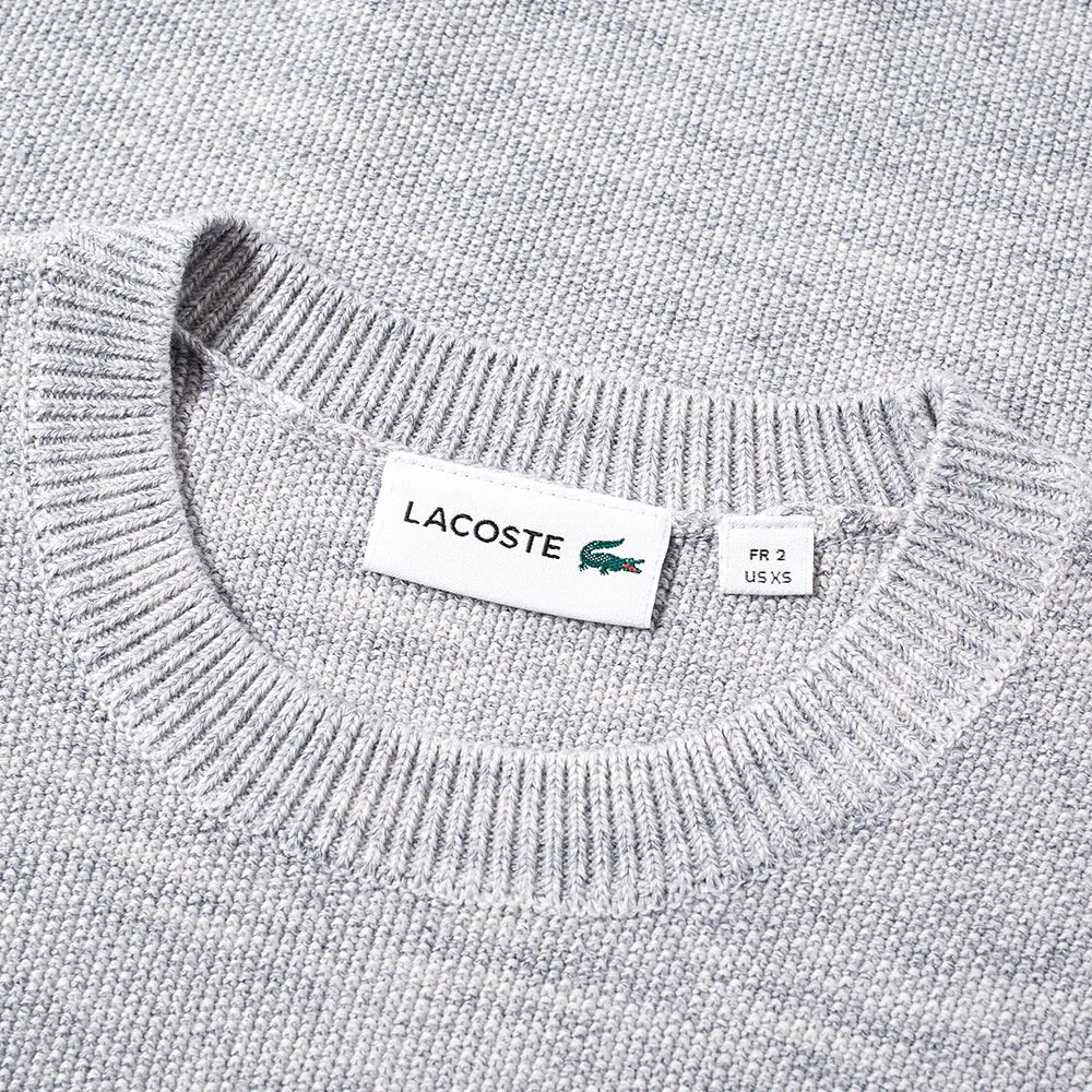 Lacoste Seed Stitch Crew KnitGrey Marl