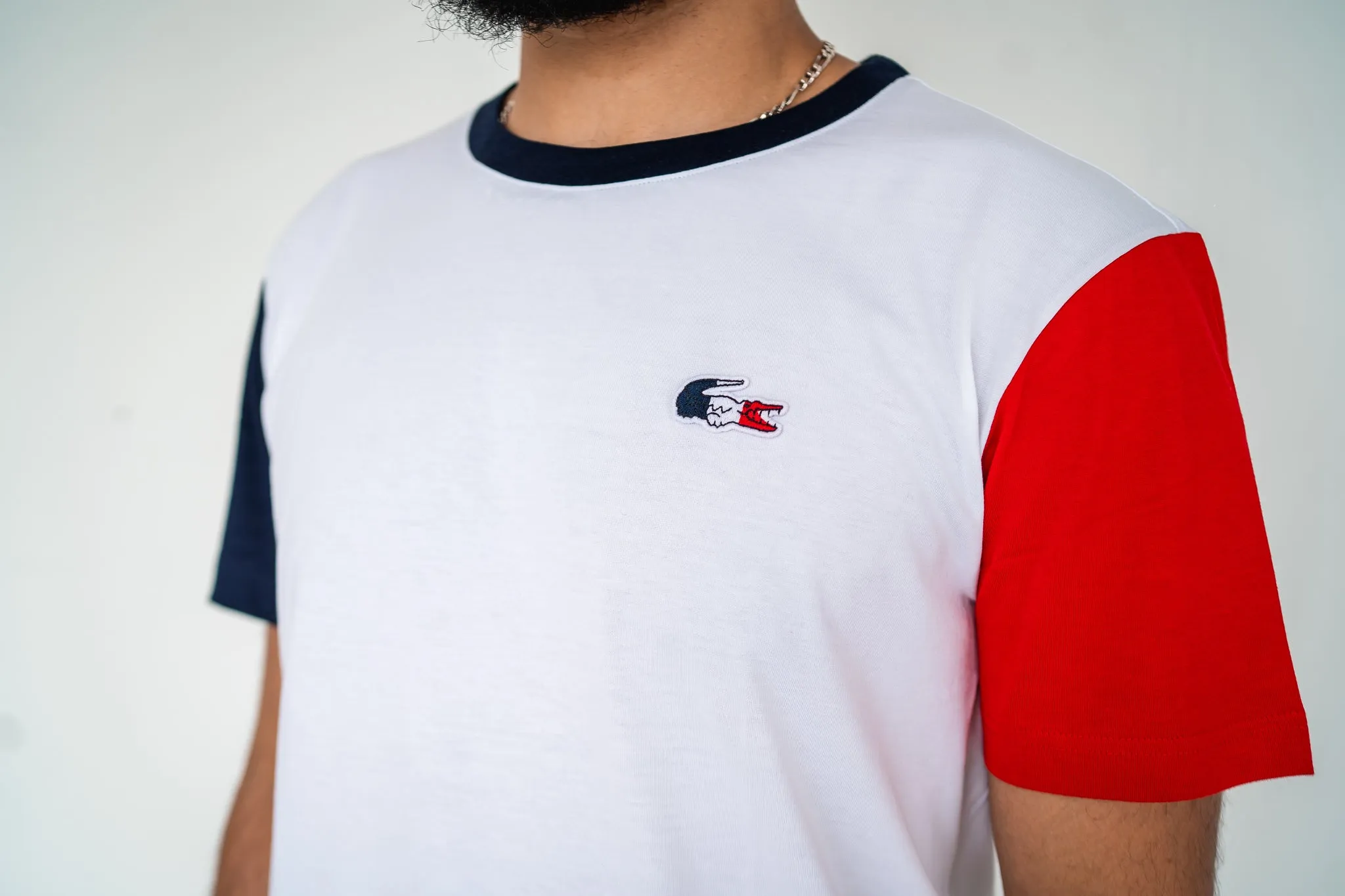 Lacoste USA Panel Tee (White)