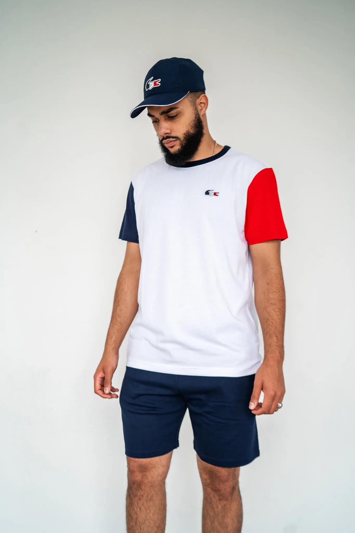 Lacoste USA Panel Tee (White)