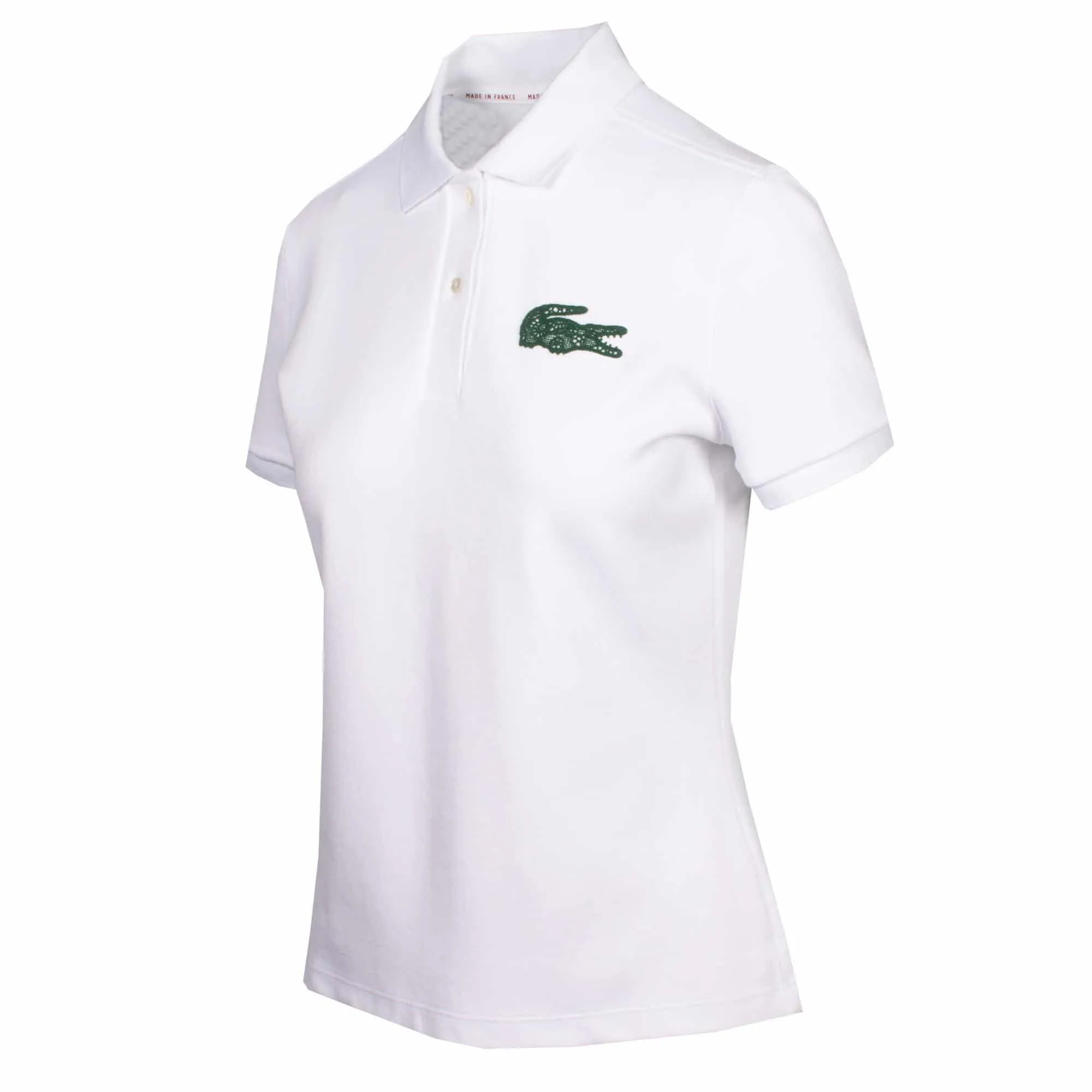 Ladies Lacoste Made In France Cotton Polo Shirt White