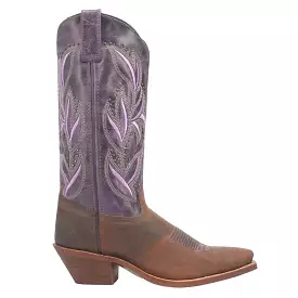 'Laredo' Women's 12 Larissa Western Snip Toe - Brown / Purple