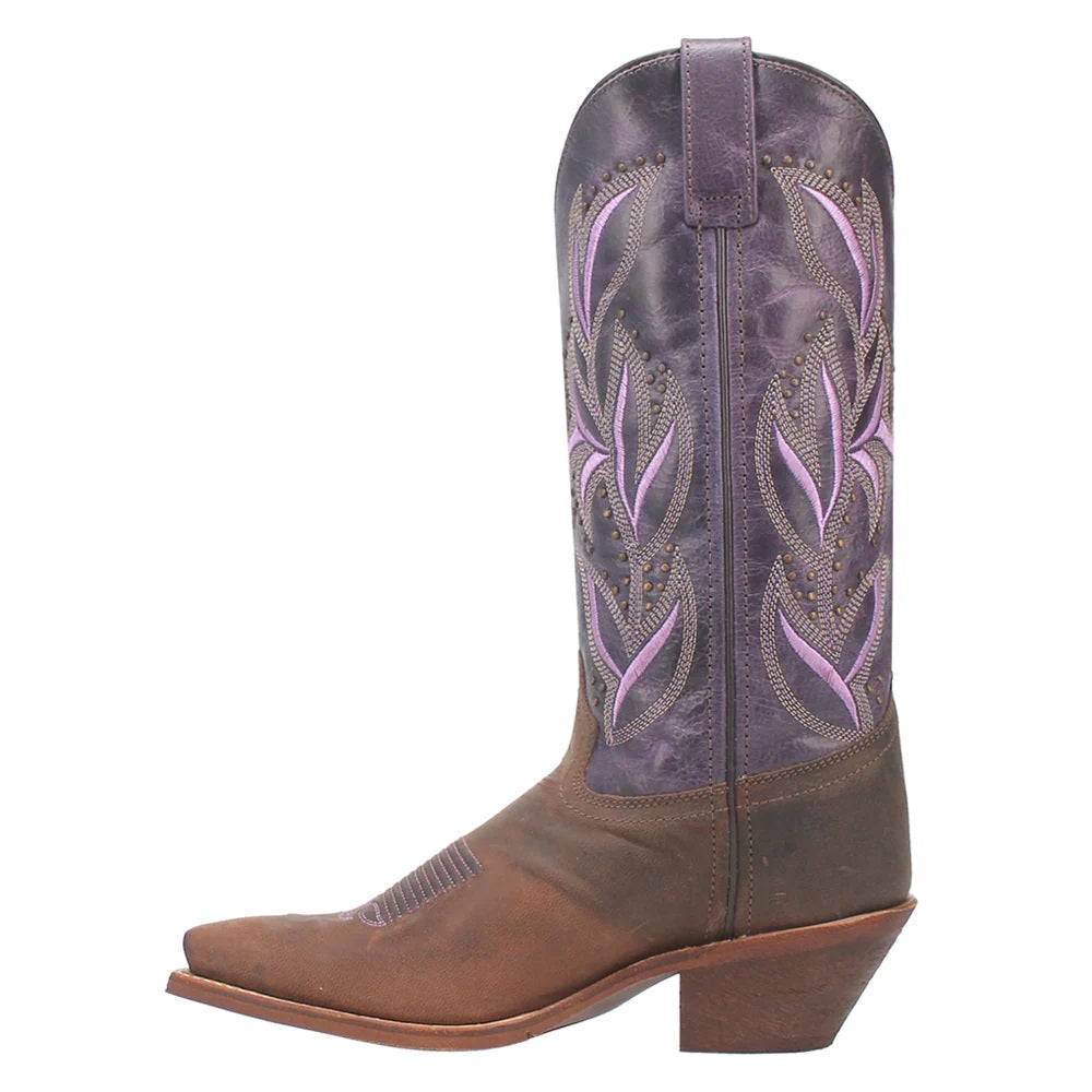 'Laredo' Women's 12 Larissa Western Snip Toe - Brown / Purple