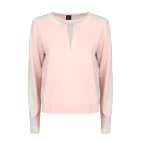 LIGHT-WEIGHT JUMPER IN WOOL WITH SEE-THROUGH DETAILS Woman Pink