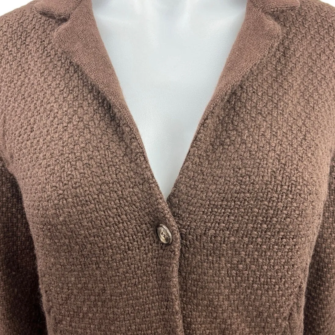 Loro Piana $2,900 Italian Cashmere Cable Knit Button Cardigan Sweater Top Size 8