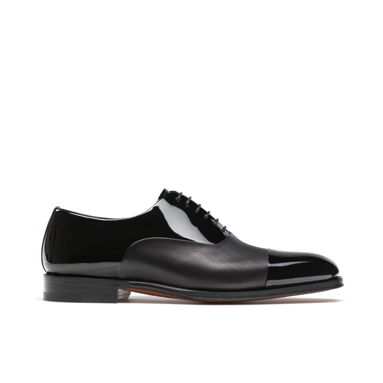 Magnanni 13880 Cesar Men's Shoes Black Patent / Nappa Leather Cap-Toe Oxfords (MAGS1003)