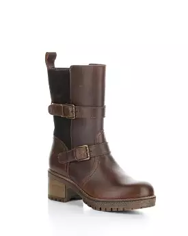 MAISE BRANDY/COFFEE Round Toe Boots