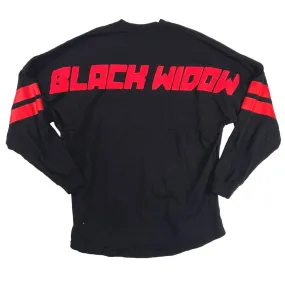 Marvel Black Widow Black Red Graphic Print Pullover Sweater Sweatshirt Top Sz S