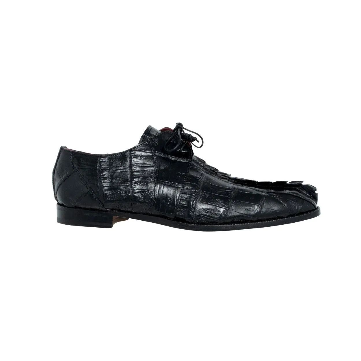 Mauri 3044 Jurassic Men's Designer Shoes Black Exotic Horn-Back Crocodile Oxfords (MA5114)