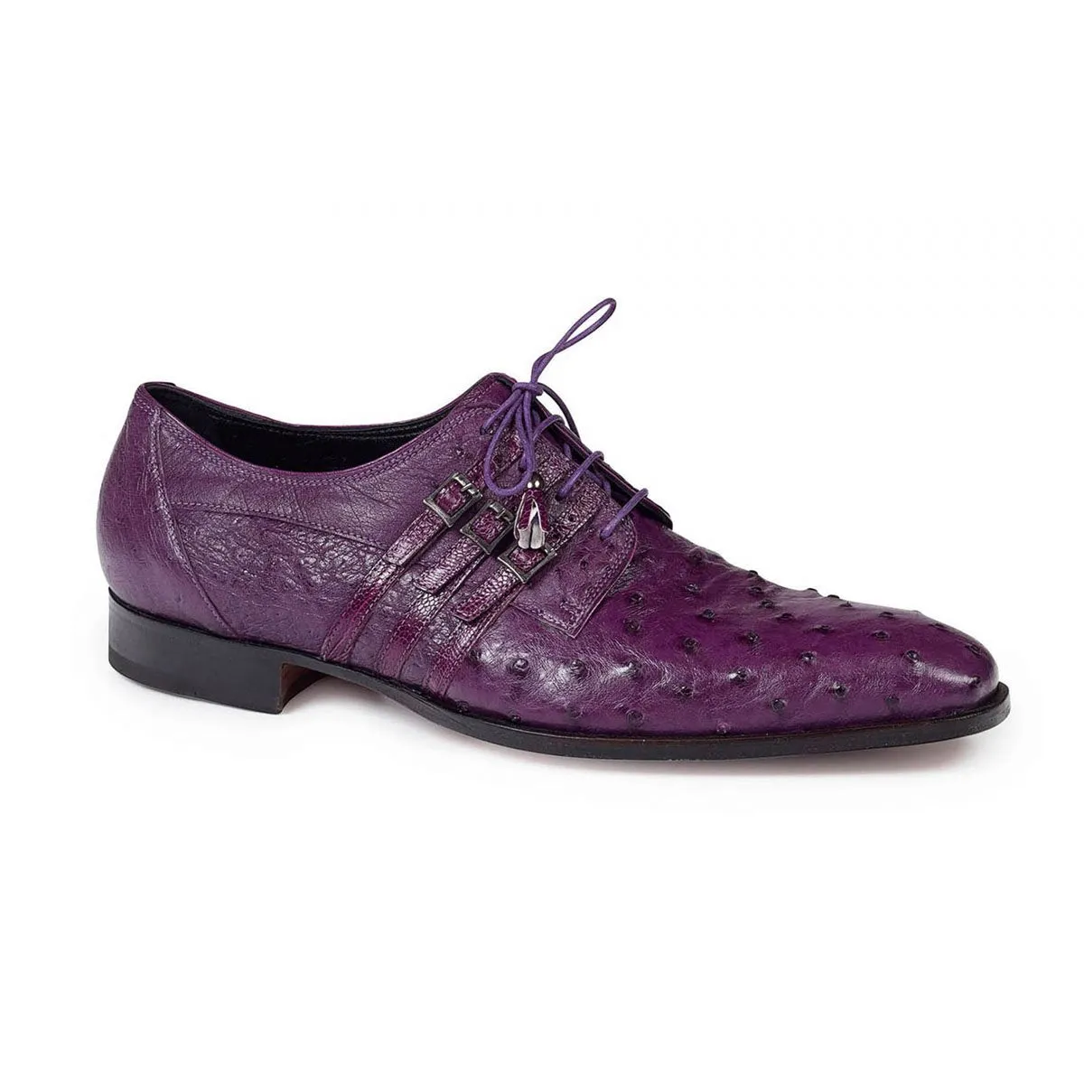 Mauri Donatello 4820 Men's Shoes Purple Ostrich & Ostrich Leg Oxfords (MA4630)