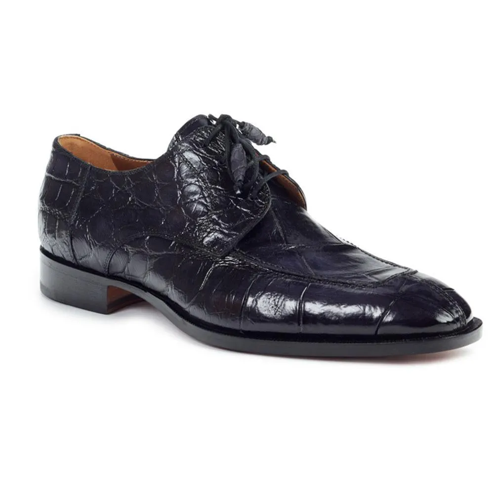 Mauri Men's Black Exotic Alligator Wing-tip Oxfords (MA4404)