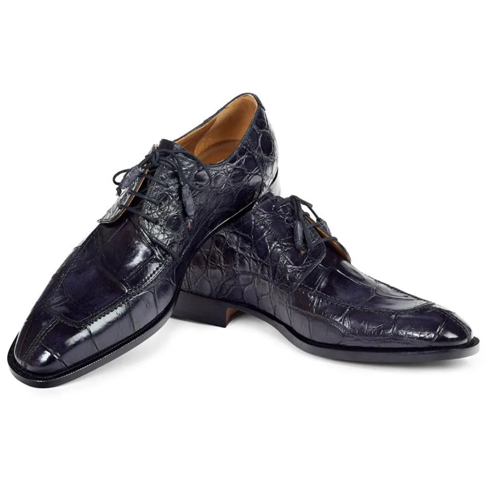 Mauri Men's Black Exotic Alligator Wing-tip Oxfords (MA4404)