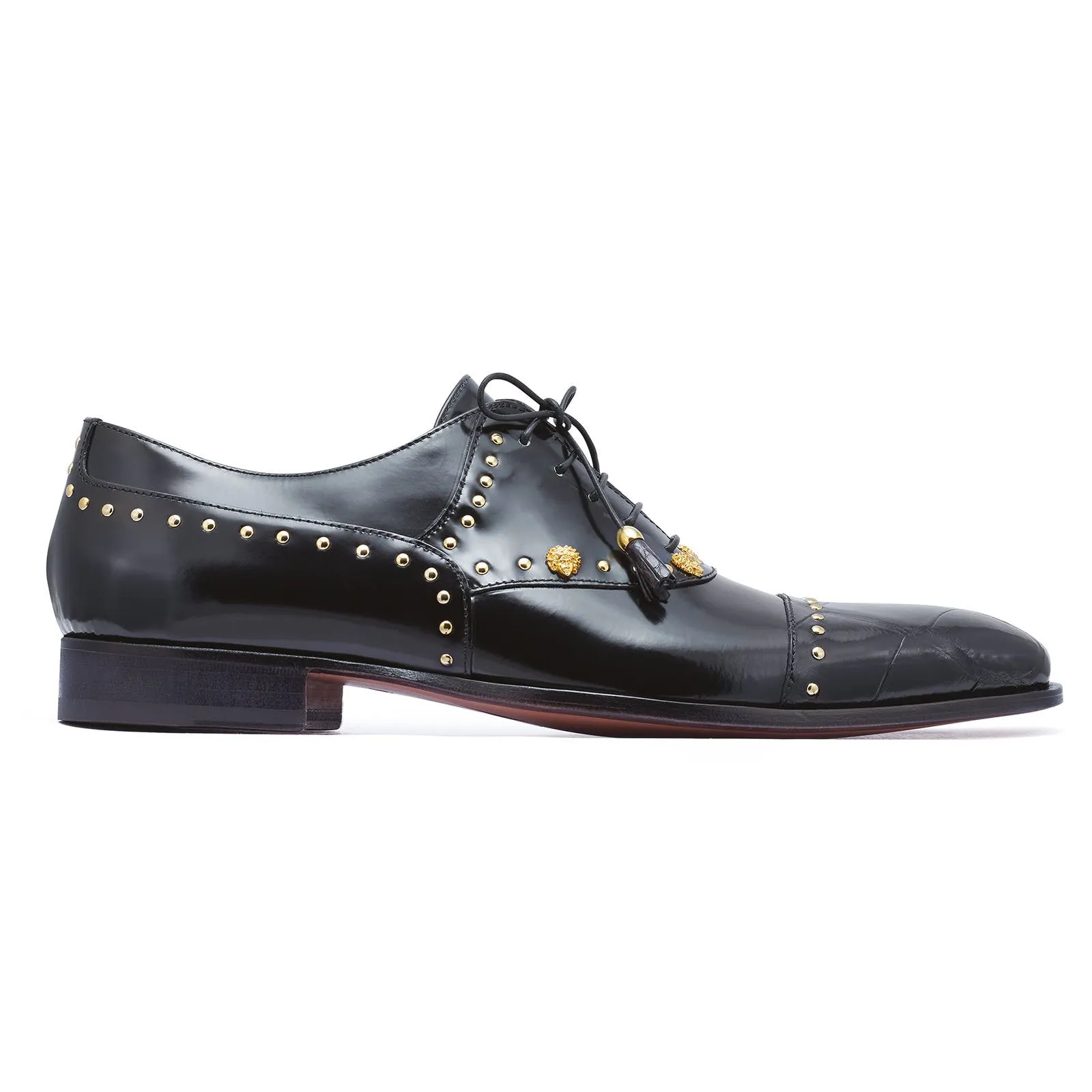 Mauri Vegas 4901 Men's Shoes Black Exotic Alligator / Calf-Skin Leather Oxfords (MA5258)