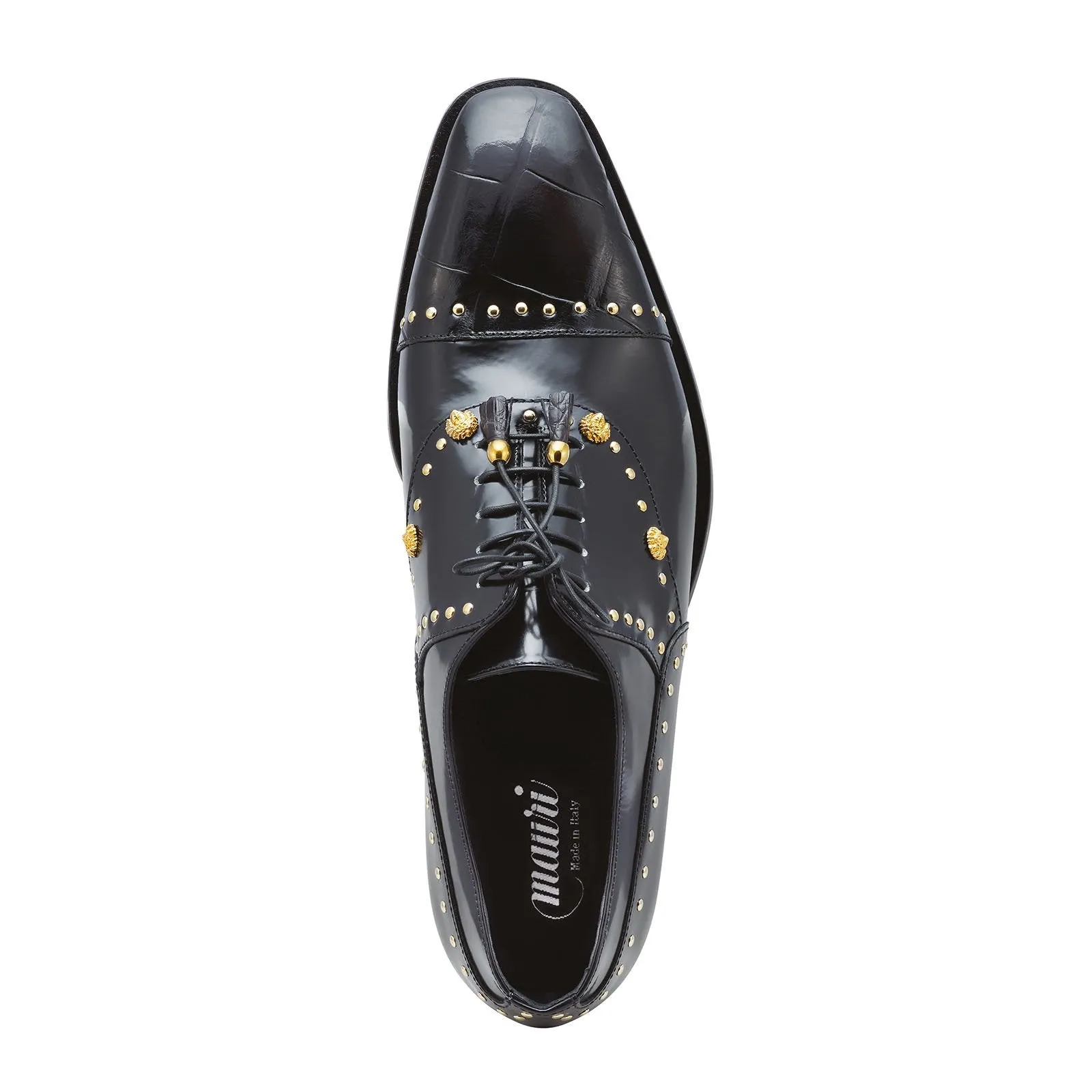 Mauri Vegas 4901 Men's Shoes Black Exotic Alligator / Calf-Skin Leather Oxfords (MA5258)