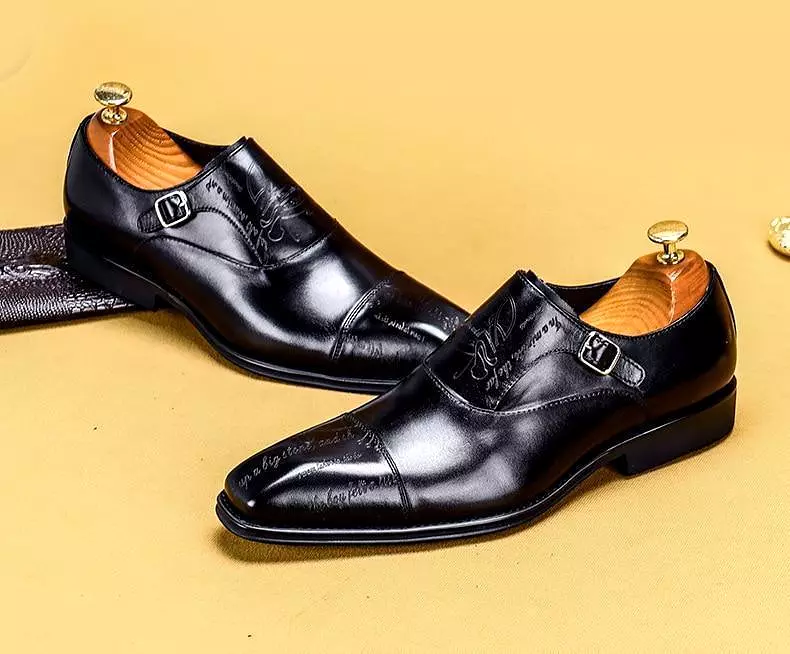 Men  Dress Shoes -  Cencio Monk Strap Oxford Shoes