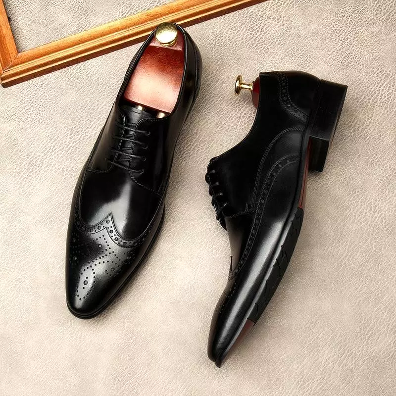 Men  Dress Shoes -  Edgardo Oxford Leather Shoes