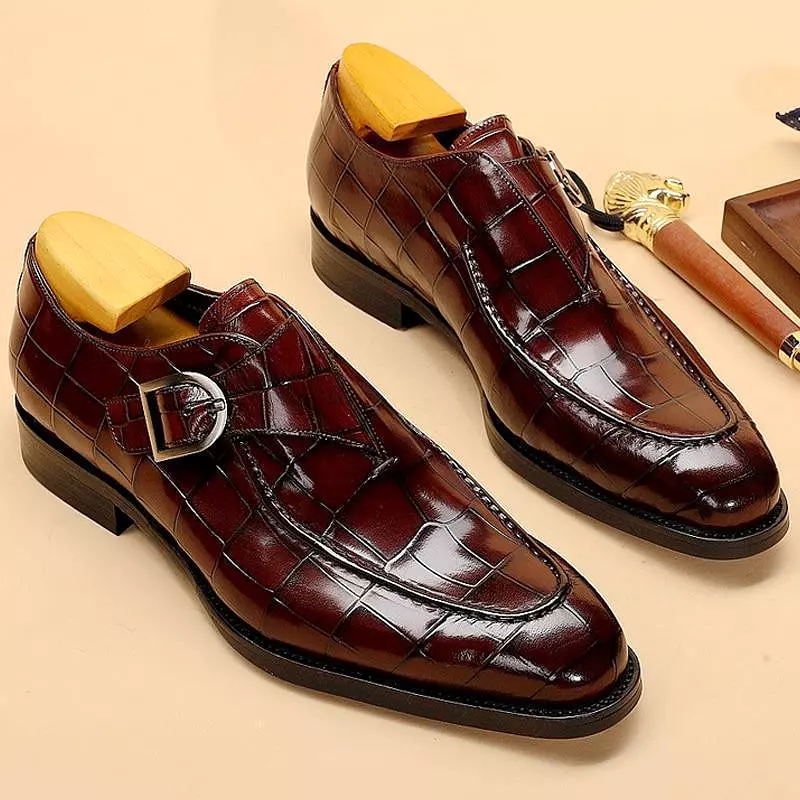 Men  Dress Shoes -  Teodoro Oxford Monk Strap Shoes