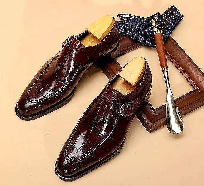 Men  Dress Shoes -  Teodoro Oxford Monk Strap Shoes