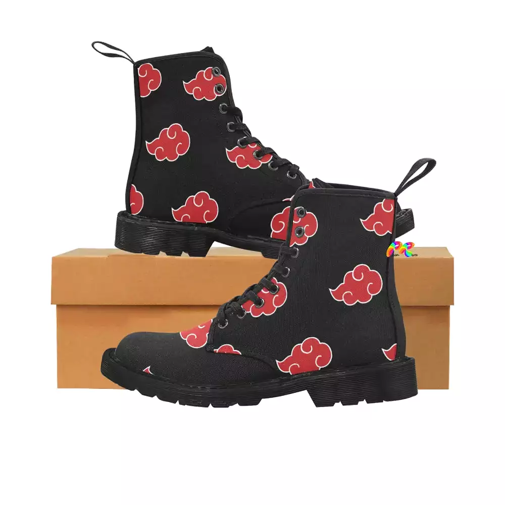 Men's Naruto Lace-up Canvas Rave Boots