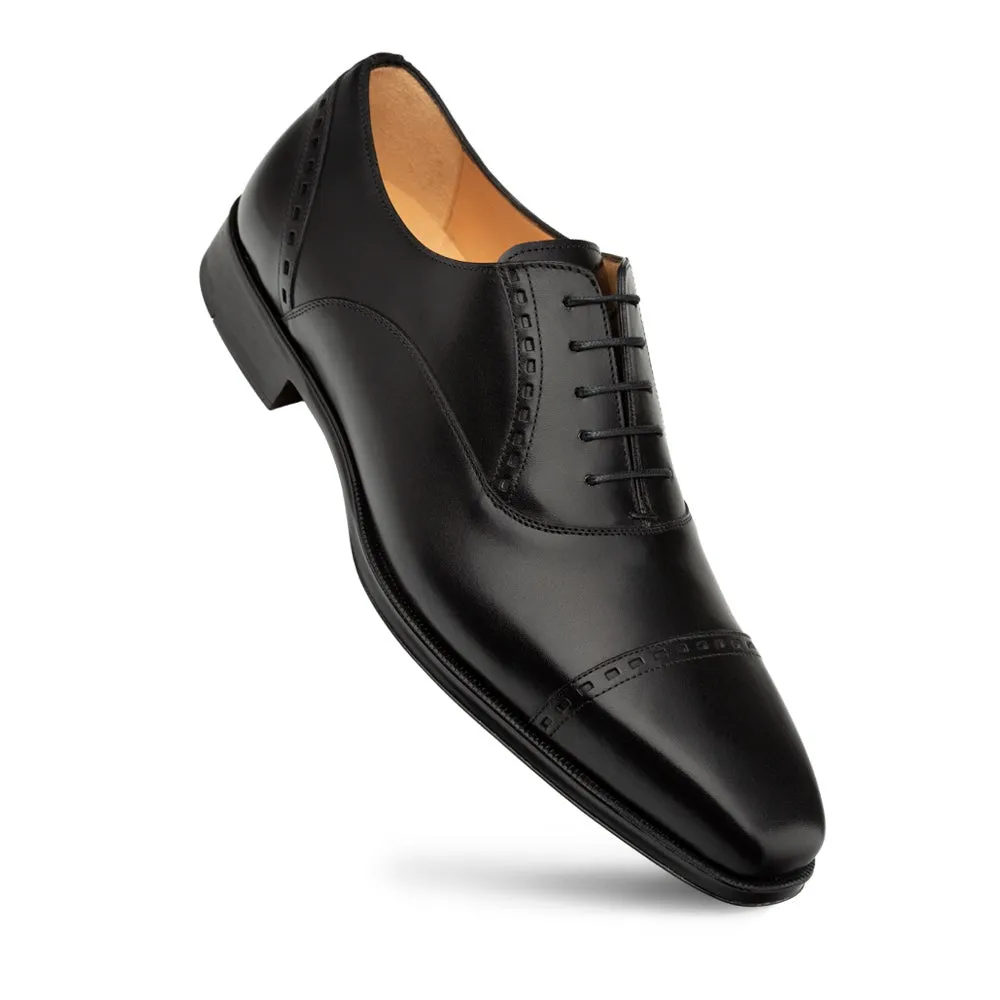 Mezlan Amaro 20817 Men's Shoes Black Calf-Skin Leather Cap-Toe Oxfords (MZ3646)