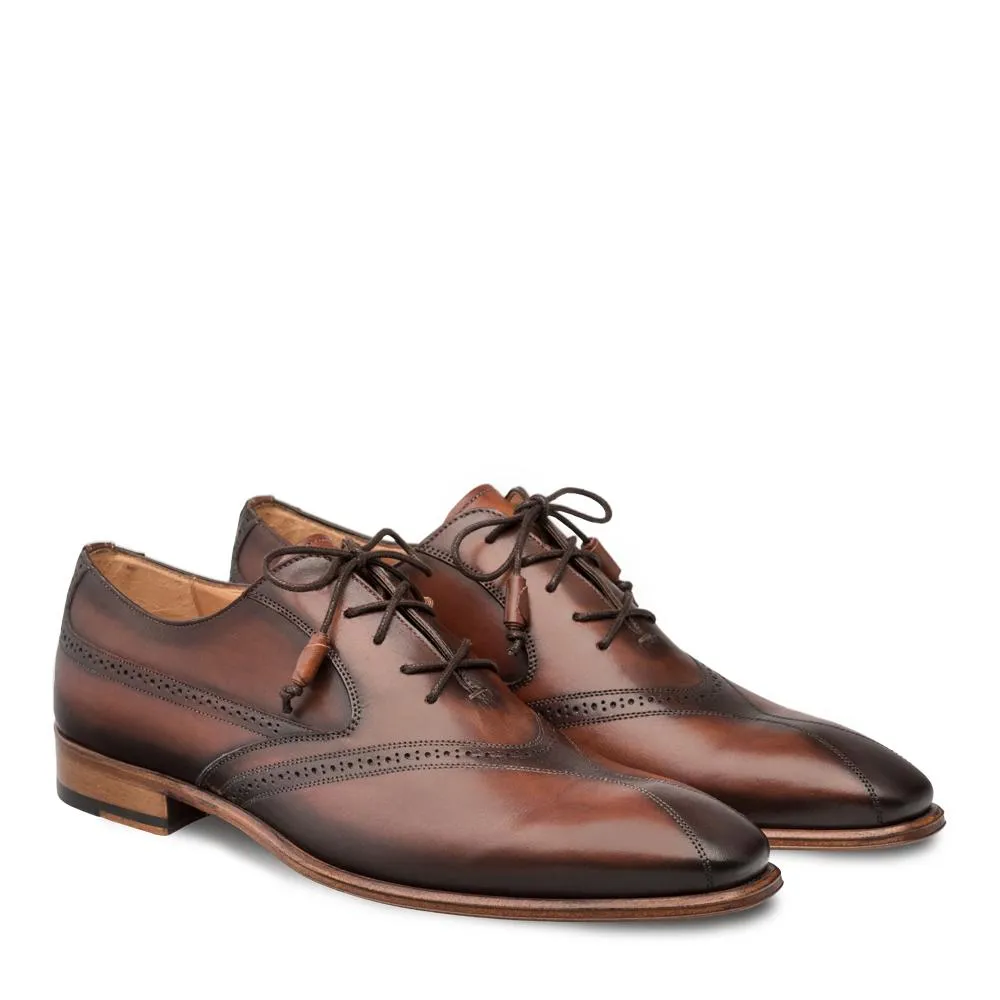 Mezlan Bertone Men's Designer Shoes Cognac Calf-Skin Leather Oxfords 9341 (MZS3117)